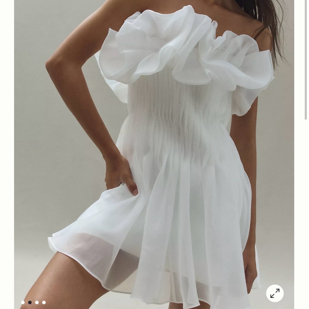 Anthropologie Strapless Dress in White